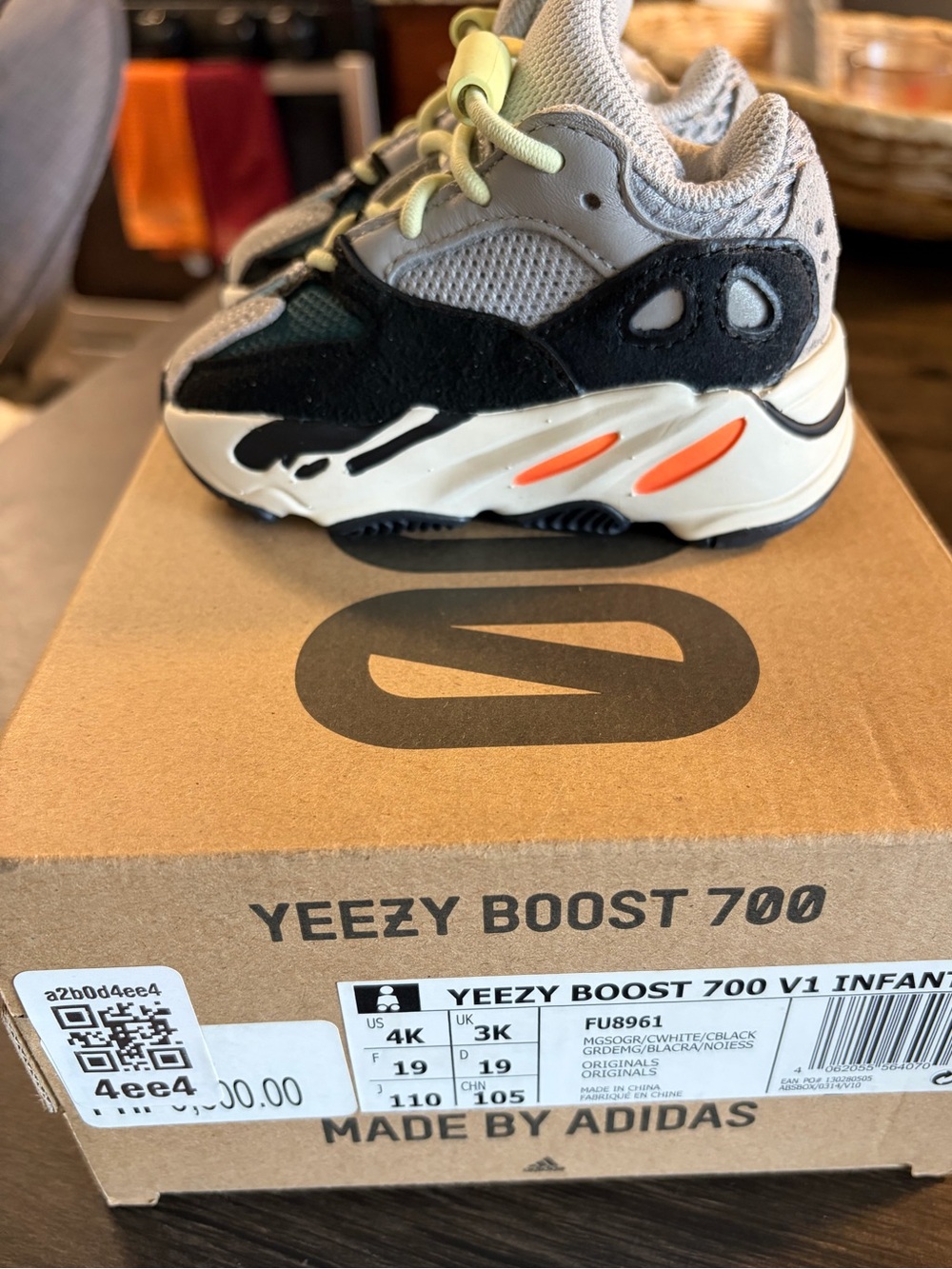 Infant Yeezy 700 Boost - Grey/Black with Orange Accents